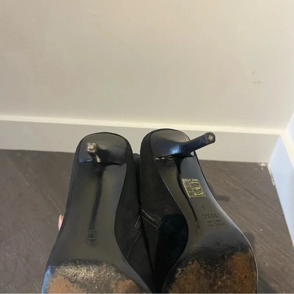 Gucci Black Suede Square Pointed Toe Heel Boots Witchy Grunge Dark Romantic Sz 9 - Picture 11 of 15